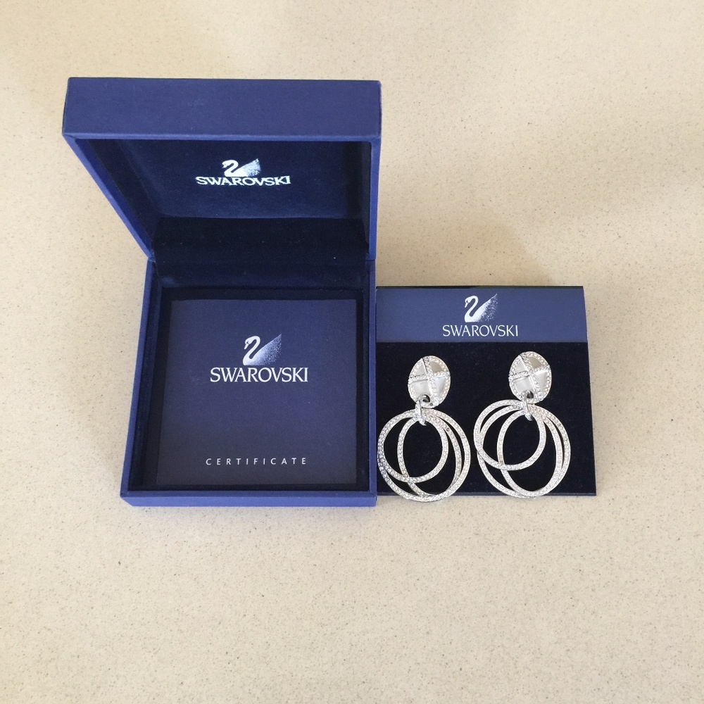 New Swarovski Dangle Clip Earrings